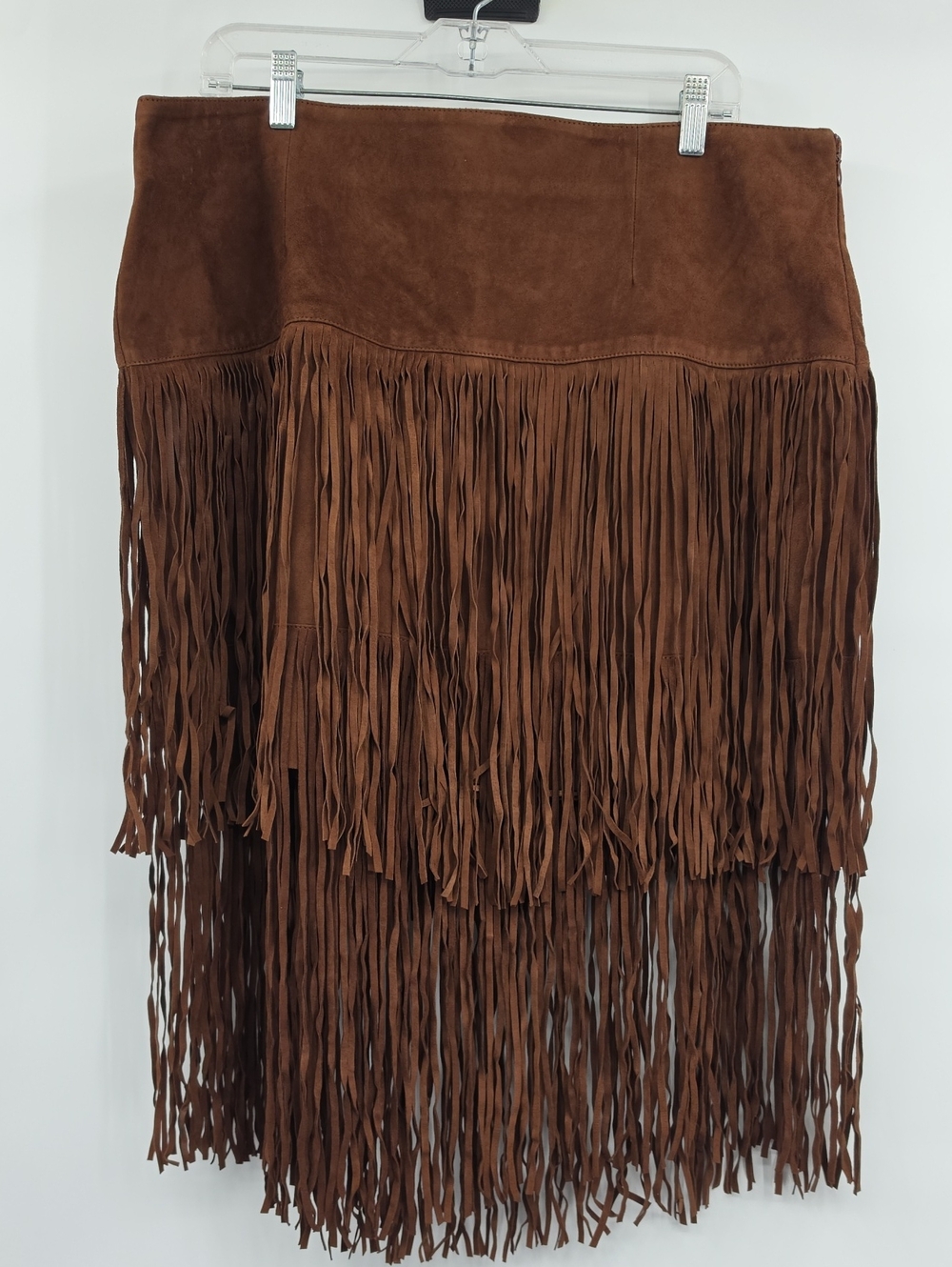 Stetson Women's Brown Fringe Suede Skirt Size 18